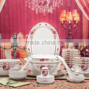 56 PCS Porcelain Ceramic Bone China Dinner Set thumbnail-2