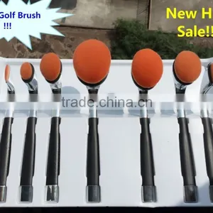 9pcs Smaller Mini Style Golf Toothbrush Makeup Brush Set / Oval Mini Golf Makeup Brush thumbnail-1