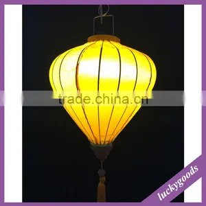 Yellow Solid Color Vietnamese Silk Lanterns thumbnail-1