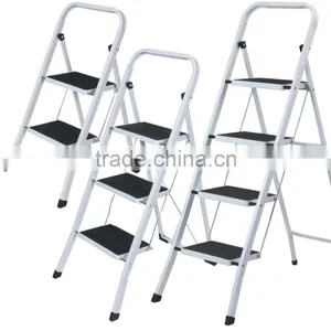 FOLDABLE STEP STEEL LADDER NON SLIP MATT TREAD STEPLADDER thumbnail-1