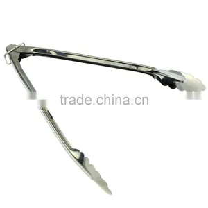 Stainless Steel Food Clip Lock 12" BBQ Buffet Salad Scallop Food Tongs thumbnail-1
