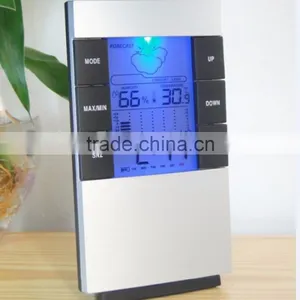 Portable Digital LCD Thermometer Hygrometer Clock Temperature Humidity Meter thumbnail-1