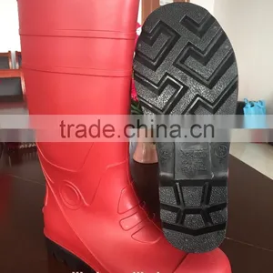 Red Safety Shoes Pvc Work Boots thumbnail-2