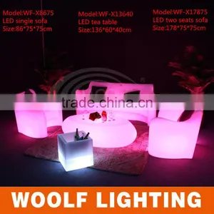 Popular Modern Home Leisure Romote Control Color Changing Led Lighting Up Sofa Furniture thumbnail-1