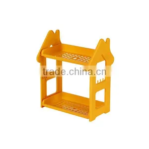 2-Shelf Shelving Unit Plastic Bathroom Shelf With Two Layers Organizer thumbnail-3