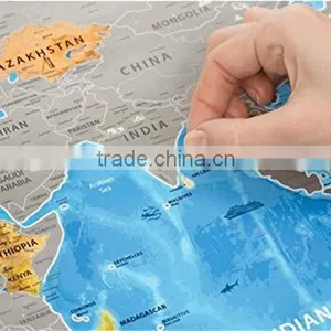 Detailed World Map With Scratch off Stickers Large Size and Tube Packaging AMA-08 thumbnail-4