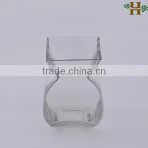 Clear Flared Square Glass Vases thumbnail-1