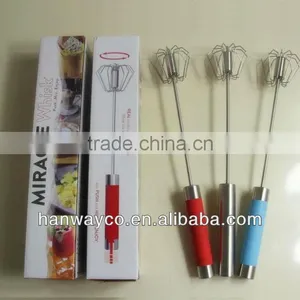 Stock Rotating Whisk Closeout Stainless Steel Egg Whisk thumbnail-1