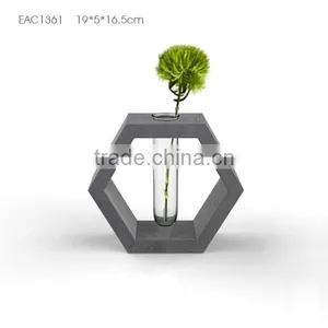 New Concrete Cement Natural Green Colored Flower Glass Vase Wholesale thumbnail-4
