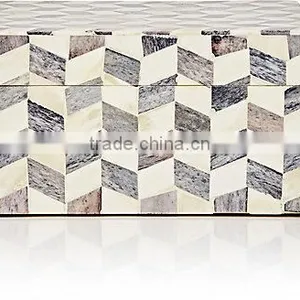 High Quality Best Selling Natural Water Buffalo Bone Medium Square Box, Ivory Color From Vietnam thumbnail-1