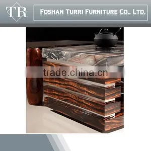 Antique Marble Top End Table Small Coffee Table for Living Room Furniture thumbnail-4