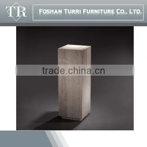 Modern White Travertine Marble Flower Stand for Sale thumbnail-1
