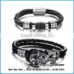 Leather Jewelry Wholesale Mens Black Wrap Leather Bracelet thumbnail-4