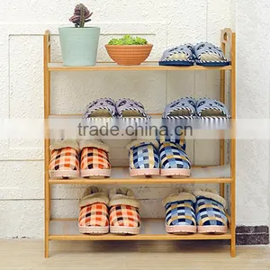 Factory Price Wholesale 4 Tier Practical Promotion Wooden Shoe Rack thumbnail-1