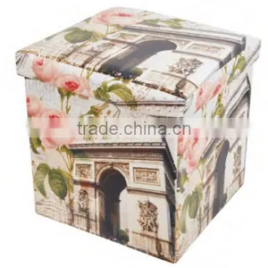 Square Fashional PVC Non Woven Durable Storage Ottoman thumbnail-2