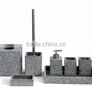 Hot Sale Concrete Grey Terrazzo Bathroom Accessory Sets thumbnail-1