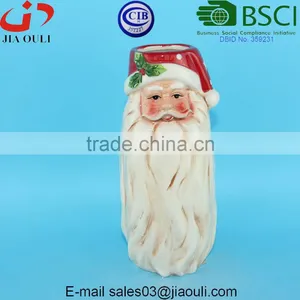 Christmas Decorations Embossed Ceramic Santa Claus Vase thumbnail-1
