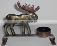 IRON 1 DEER TEA LIGHT STAND GOLDEN thumbnail-1