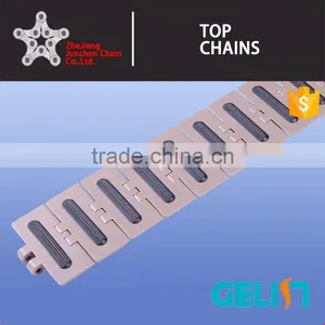 HF820 Simple Hinged Plactic Side Flexing Flat Top Chain/rubber Top Conveyor Chains With Rubber Blanket thumbnail-1
