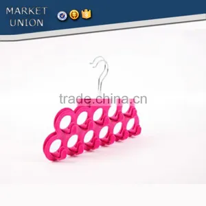 11 Holes Antiskid Silk Scarf Flocked Hangers,excellent Silk Scarf Bound,ABS, Nylon Villi,Chrome Plated Hook thumbnail-3