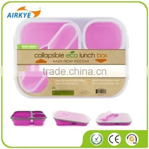 The Three Compartment Eco Silicone Collapsible Lunch Box thumbnail-1