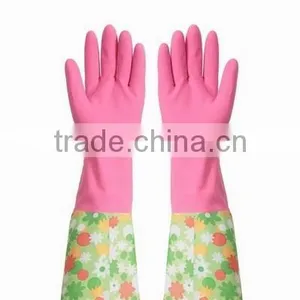 Household All Purpose Retro Funky Floral Design Rubber Gloves Wash up thumbnail-1