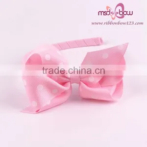 Dot Hair Bows Headbands for Baby Girls thumbnail-4