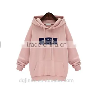 The New Spring Autumn Ladies Fleece Long Sleeve Plain Pullover Custom Print Loose Casual Hoodie for Women thumbnail-2
