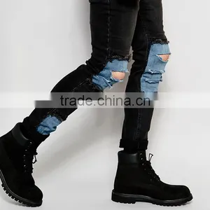 Fashion Rock Hip Hop Two One Men Ripped Jeans Slim Fit thumbnail-4