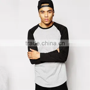 Mens Long Raglan T-shirt Long Sleeve T-shirt Wholesale thumbnail-1