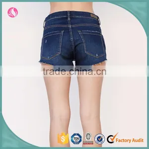 2016 Fancy Hot Shorts Womens Navy Washed Denim Sexy Shorts thumbnail-2