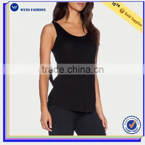 Hot Sale Bodybuilding Fitness Blank Open Back Spandex Athletic Tank Tops thumbnail-1
