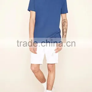 2017 Guangzhou Shandao OEM Summer 180g 100% Cotton V-Neck Short Sleeve Slim Fit Men's T- Shirt thumbnail-3