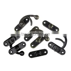Antique Bronze 4 Holes Metal Hook Box Latches Clasp For Box Lock Purse Lock thumbnail-2