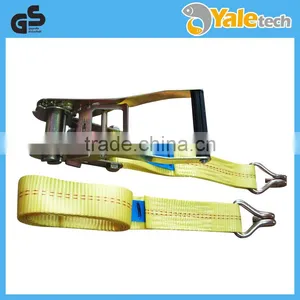 Polyester Cargo Tie Strap With Ratchet and Hooks thumbnail-3