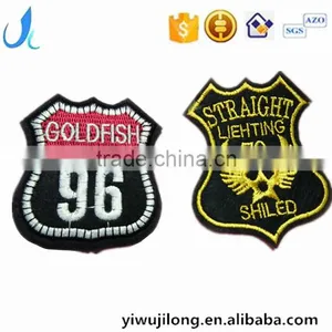 Custom Hot Sell High Quality Embroidery Patch Cheap Sheild Badges for Garments thumbnail-1