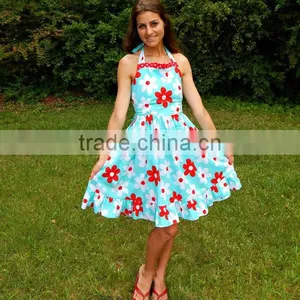 Hot Sale Mommy and Me Matching Dresses Cotton Foral Dress thumbnail-3