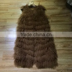 SJ087 2017 New Fashion Model Show Sheep Vest for Women thumbnail-2