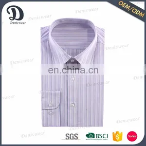 Cost Price Yarn Dyed Model Man Office Shirts With Narrow Stripes thumbnail-1