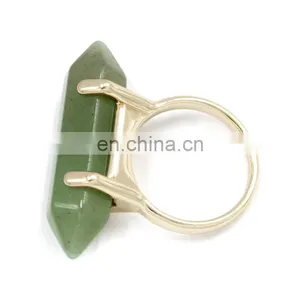 Latest Design Ladies Girl's Bullet Crystal Quartz Natural Stone Rings thumbnail-2