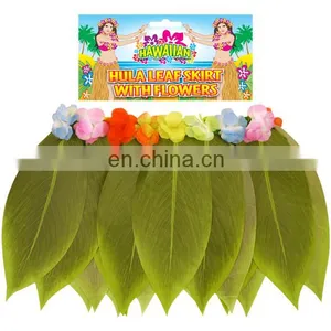 Hawaiian Hula Leaf Skirt With Flowers Adult thumbnail-1