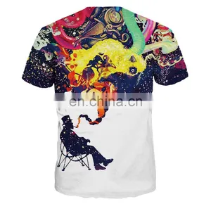 Sky Smoke Speed Digital Printing t Shirt Europe Tide Brand Men's Sports Short Sleeve t Shirt Wholesale Men t Shirt thumbnail-3