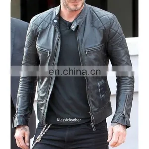 New Hollywood Quilted Biker Klassic Lambskin Leather Jacket thumbnail-1