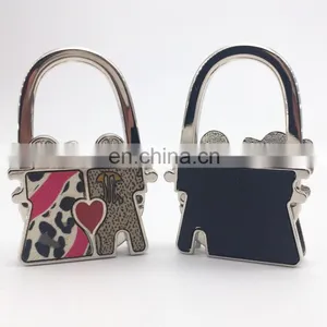 Wholesale Love/couple Foldable Table Bag Purse Hanger With Crystal thumbnail-1