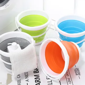 Plastic Folding Bucket Mould Portable Outdoor Folding Water Car Washing Mould Plastic Injection Mould thumbnail-1