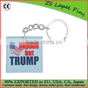 Free Artwork Design Quality Custom Anyone But Trump Double-sided Square Acrylic Keychain thumbnail-1