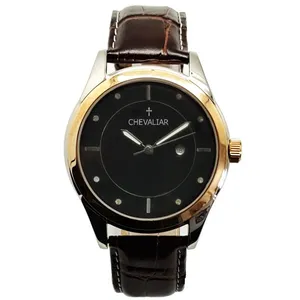 Stainless Steel Fashion Man Watches Genuine Leather Quartz Gift Watch thumbnail-3