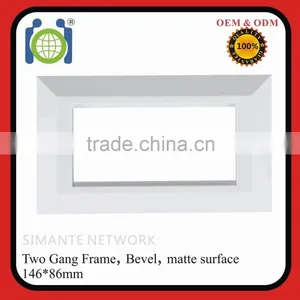 UK 146*86mm 2 Gang Rj11 Rj45 Matt Bevelled Surface Frame Wall Plate thumbnail-1