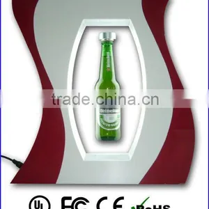 S Shape Design Acrylic Magnetic Levitating Display Levitating Beer Bottle Display thumbnail-1