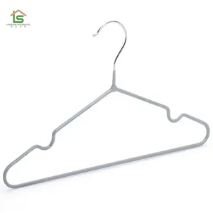 Factory Space Saving Metal PVC Dipped Wire Hangers Metal Hangers With Customized Color for Kids/ Women thumbnail-4